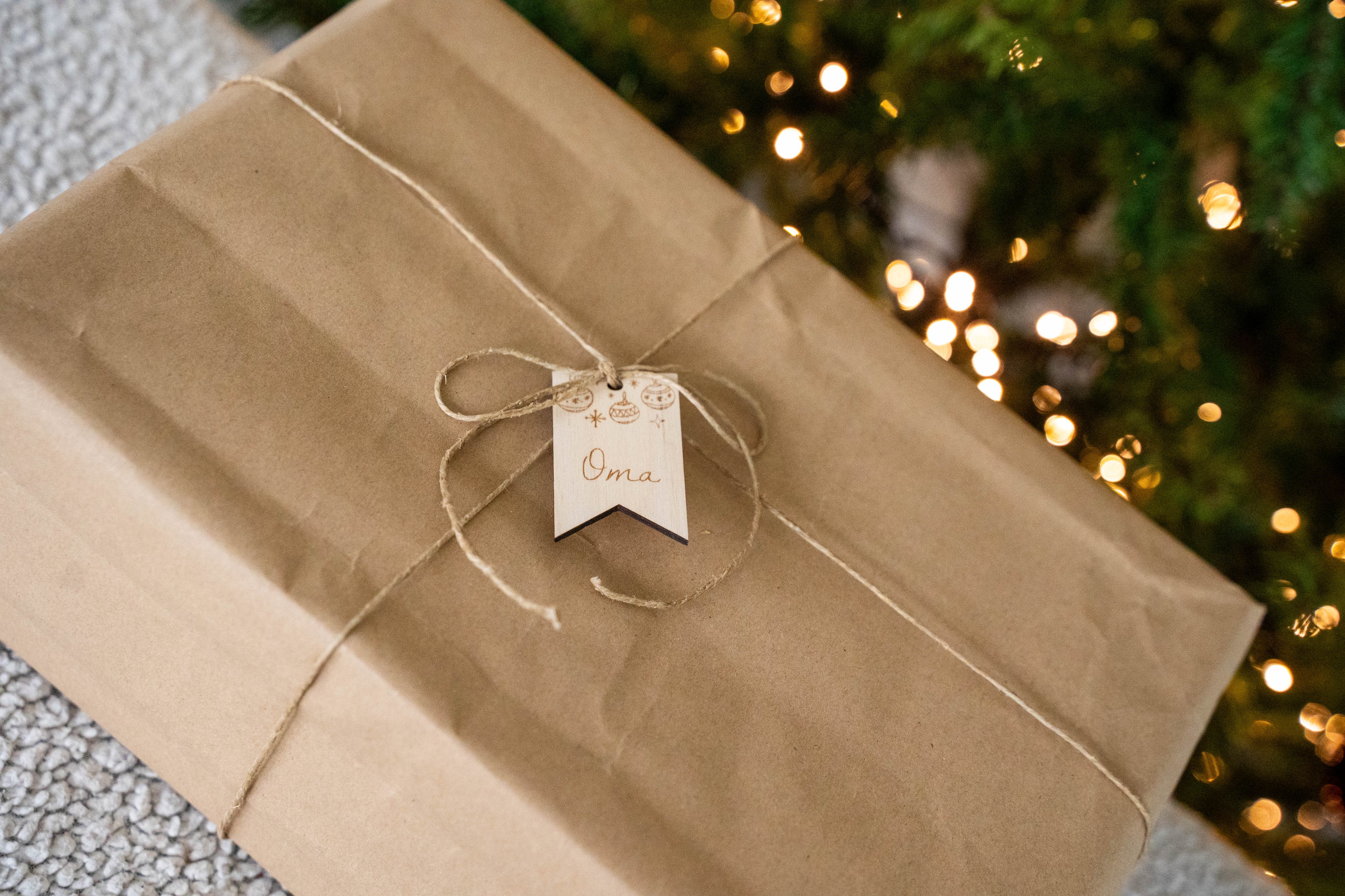 Cadeaulabels hout, set van 5