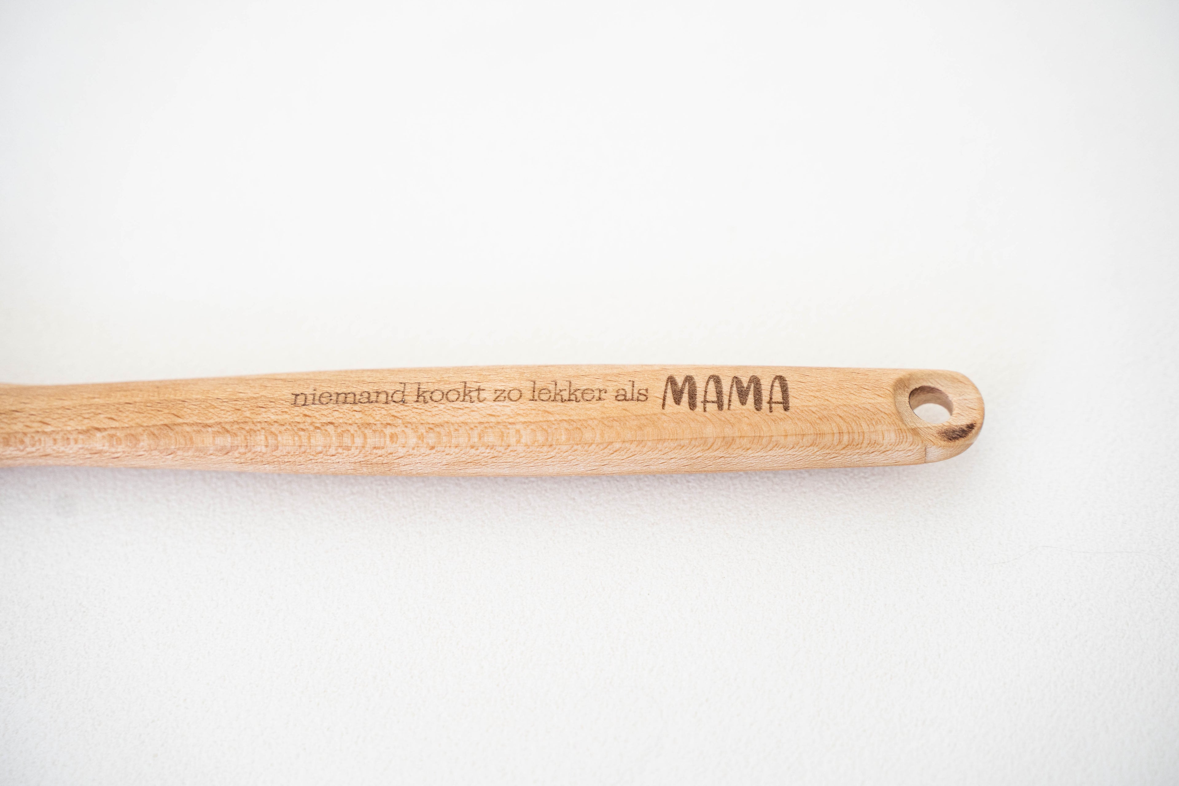 Houten lepel/spatel met gravure